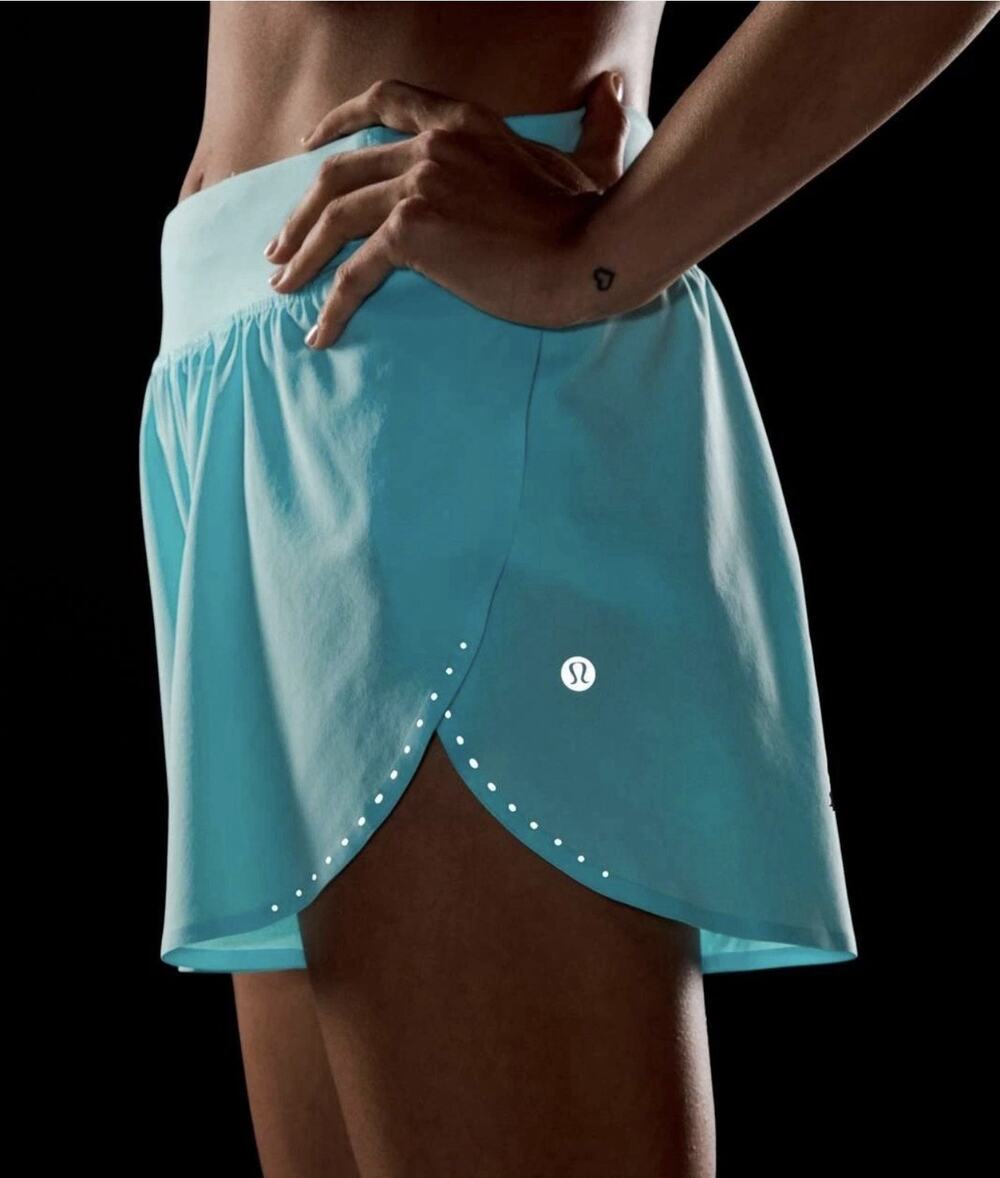 Lululemon Fast And Free Reflective High-Rise Classic-Fit Short 3” Blue Size 6